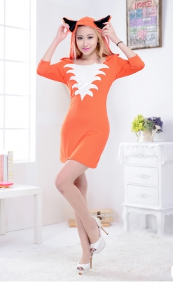 Sexy Fox Cosplay Orange Costume