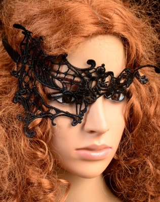Hot Sale Halloween Cosplay Black Lace Carnival Party Mask