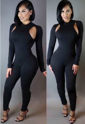 Sexy Fashion Hollow out Jumpsuit Black