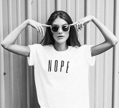 Women's Casual Letter Print T-shirt NOPE