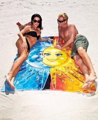 Sun & Moon Print Square Beach Towel