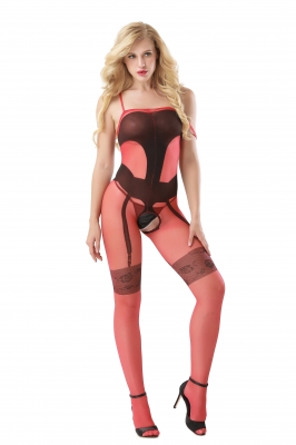 Red Sexy Sheer Backless One-piece Baby Stocking