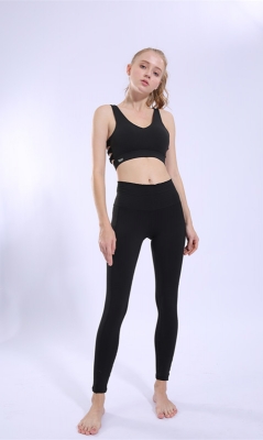 Black Running Sports Fitness Pants Tight Stretch High Waist Breathable Yoga Pants