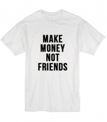 Women Casual Letter Printed T-Shirts MAKE MONEY NOT FRIENDS