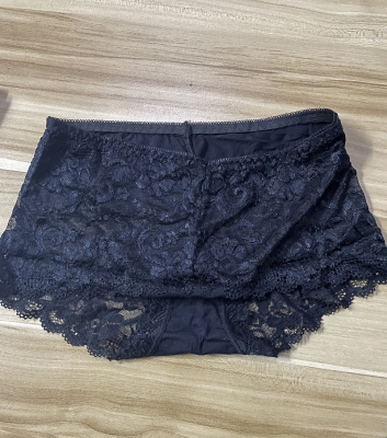 Wholesale Sexy Women Floral Sheer Lace Undershorts Black
