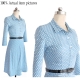 Light Blue Lapel Shirt Wave Point Skirt
