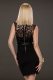 Black Lace Patchwork Dress with Belt