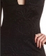 Black Rose Embossed Cross Neck Mini Bodycon Dress