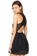 Stylish Black Breathable Hollow out Back Skater Dress