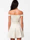 Sexy Wrapped chest Dress with Hollow-out Back White