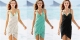 Lace Jacquard Weave Wrap Beach Dress Blue