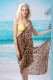 Sexy Wild Front Cross Leopard Beach Cover-up Dress