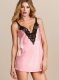 Wholesale Sexy V-neck Babydoll Plus size is available Pink