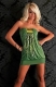 Magical Bandeau Mini Dress with Sequins Green