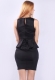 Fashion New Arrival Sexy Belted V-Neck Peplum Dress Clubwear Black