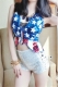 Sexy American Flag Sequined Camisole Top