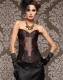 Brown Lace Overlay Burlesque Corset