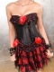 Black and red lace up corset