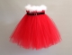 Girl's Christmas Dresses red Double Mesh Party Princess Dress
