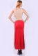 Women Sexy Nude-Colored Mesh On The Back High Split Evening Dress Red