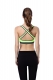 Sexy Women Sporty Vest Crossover Strap On The Back Bra Fluorescence Green