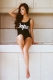 Fashion One Piece Letter Printed Swimsuit DOPE