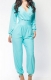 Blue long sleeve sexy jumpsuit