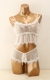 Sexy Eyelash Lace Babydoll Lingerie Set For Ladies White