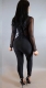 Sexy Fashion One Piece With Long Sleeves Women Transparent Jumpsuits Black