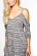 Womens Hot Long Sleeve Off-the-Should Strappy Blouse