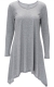 Women's Basic Long Sleeve Casual Loose T-Shirt Dress Grey