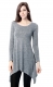 Women's Basic Long Sleeve Casual Loose T-Shirt Dress Grey