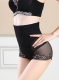 Women's Tummy Control Panties Lace Trim Sheer High Waist Brief Shapewear Black