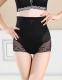 Women's Tummy Control Panties Lace Trim Sheer High Waist Brief Shapewear Black