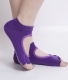 Toe Exercise Yoga Socks Pilates Barre Sock with Grip for Girl Women Dark Purple