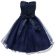 Little Girls' Sequin Mesh Flower Ball Gown Party Dress Tulle Prom Dark Blue