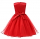 Little Girls' Sequin Mesh Flower Ball Gown Party Dress Tulle Prom Red