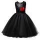 Little Girls' Sequin Mesh Flower Ball Gown Party Dress Tulle Prom Black