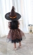 Girls Kids Red Mesh Witch Perform Costumes Halloween Fancy Dress