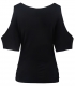 Women's Vogue Shoulder Off Wide Hem Design Top Shirt Unbalanced Tunic Blouse