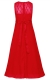 Big Girls Lace Chiffon Bridesmaid Dress Dance Ball Party Maxi Gown Red