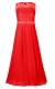 Big Girls Lace Chiffon Bridesmaid Dress Dance Ball Party Maxi Gown Red