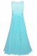 Big Girls Lace Chiffon Bridesmaid Dress Dance Ball Party Maxi Gown Blue