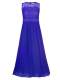 Big Girls Lace Chiffon Bridesmaid Dress Dance Ball Party Maxi Gown Dark Blue