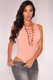 Womens Sexy Lace Up Cap Sleeves Bodysuit Clubwear Pink(The Skirt and Pants Are Not Included ​)​