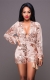 Women Sequined Deep V Party Playsuit Romper