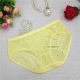 Women Sexy Underpants Hollow out on Back Yellow