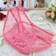 Women Sexy Colorful Lace Transparent Underpants Watermelon Red