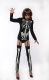 New Arrivals Vampire Long Sleeves One Piece With Stockings Jumpsuit for Halloween Costumes Black With White Horrific Golgo 