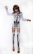 New Arrivals Vampire Long Sleeves One Piece With Stockings Jumpsuit for Halloween Costumes White With Black Horrific Golgo